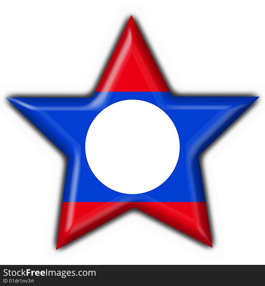 Laos button flag star shape