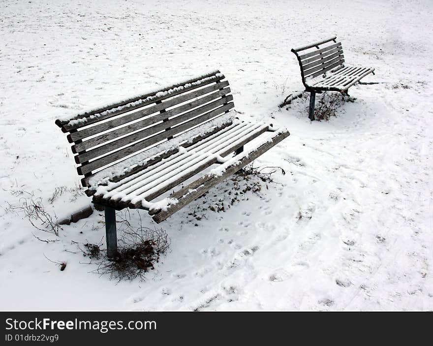 Benches at winter