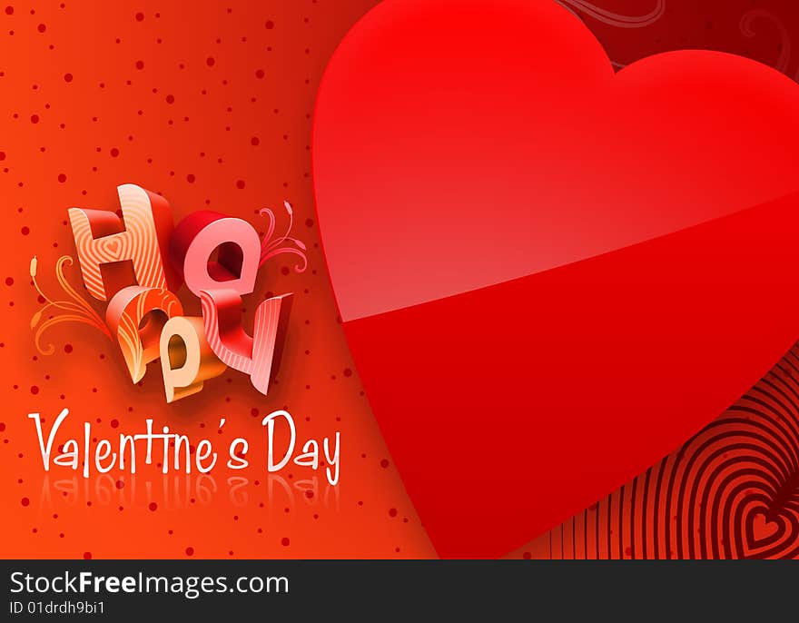 Red Valentine s Day Illustrated Heart