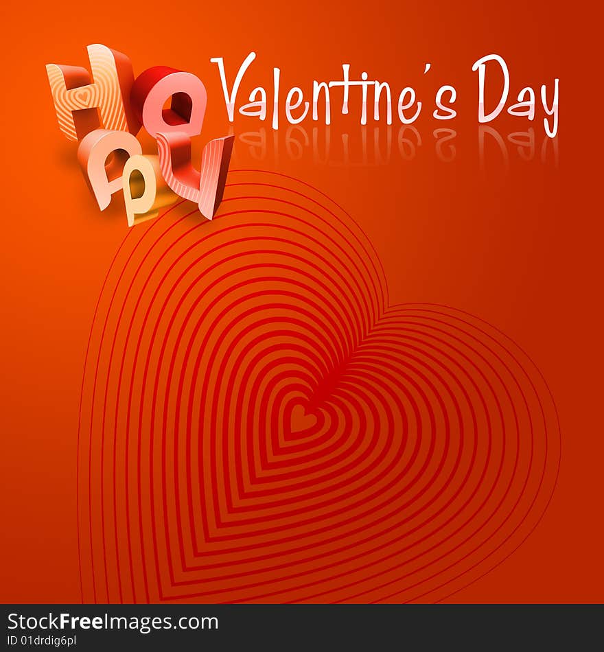 3d typography Illustration of Happy Valentine's Day over a red and orange gradient background. 3d typography Illustration of Happy Valentine's Day over a red and orange gradient background.