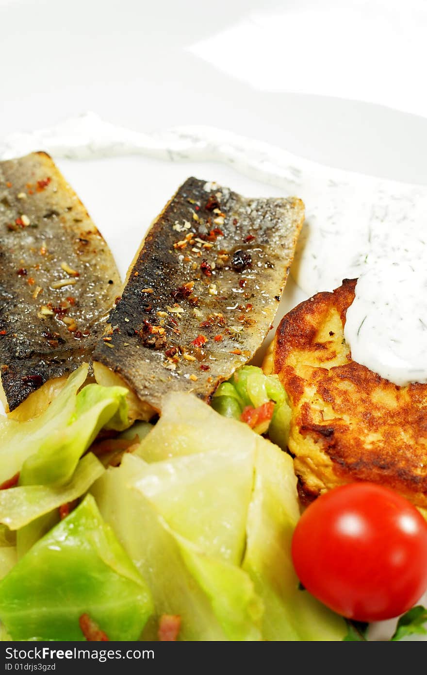 Smoked Fish Fillet With Salad