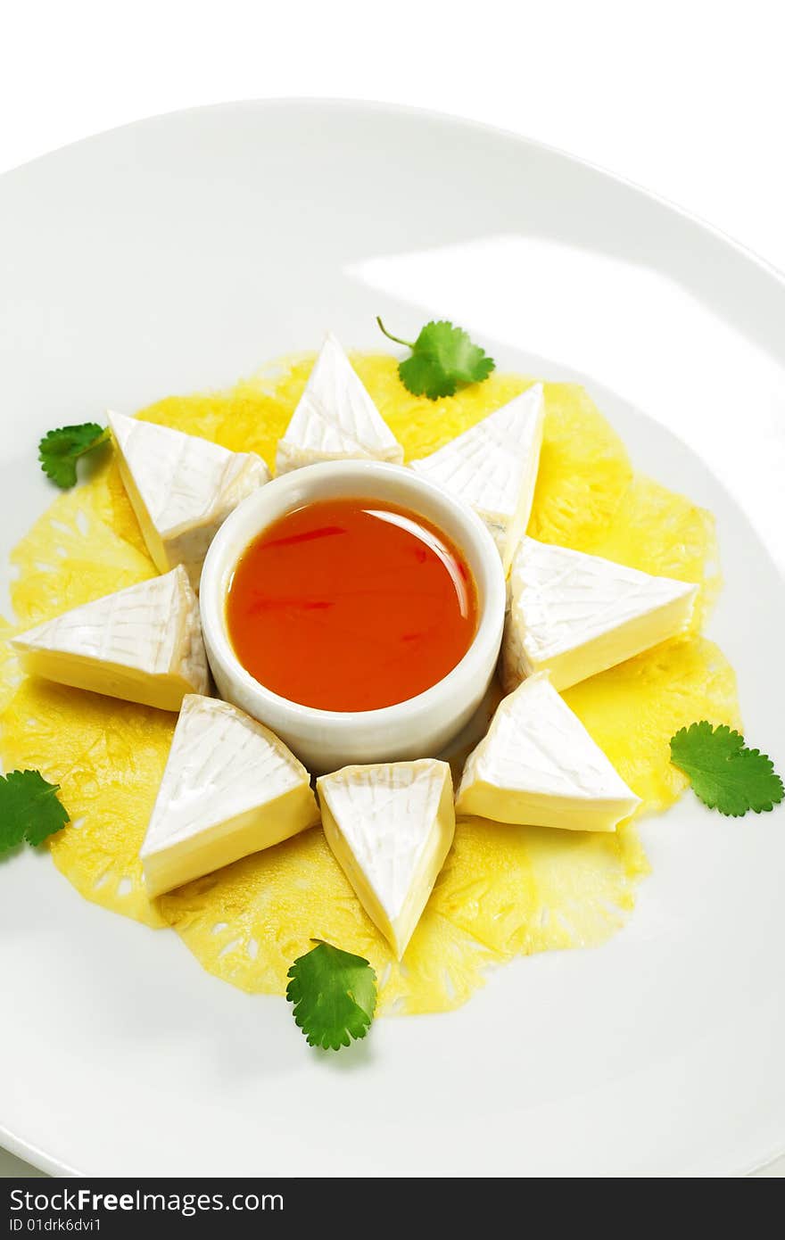 Fromage Cheese with Honey Orange Sauce