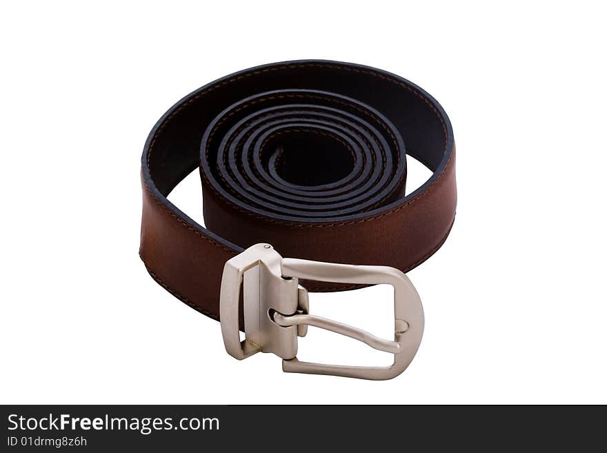 Belt into a spiral on white background