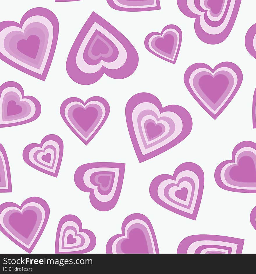 Seamless valentine pattern with pink hearts