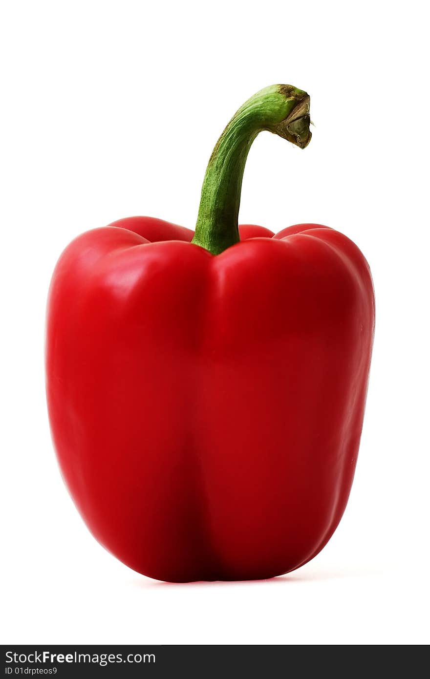 Bulgarian red pepper isolated with clipping path. Studio light. Natural shade.