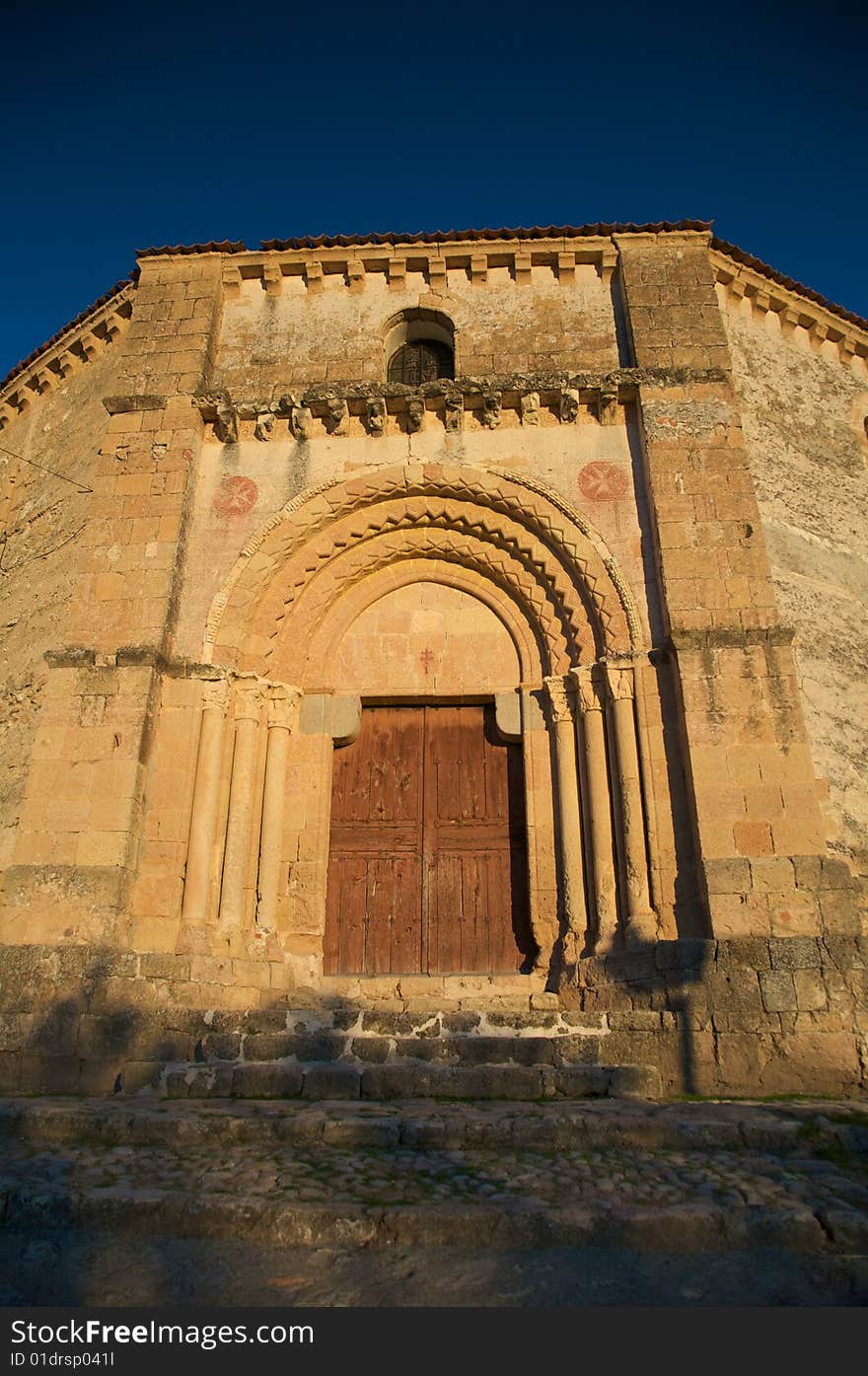 Side door of church vera cruz at segovia spain. Side door of church vera cruz at segovia spain