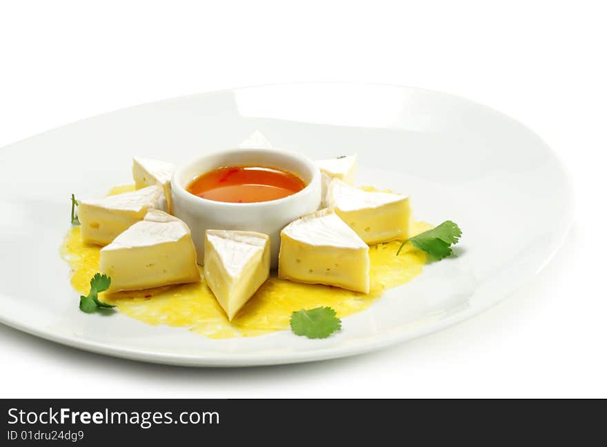 Fromage Cheese with Honey Orange Sauce