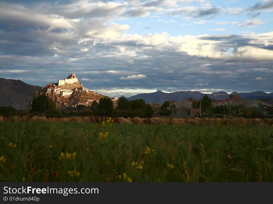 Tibet castle in morning light