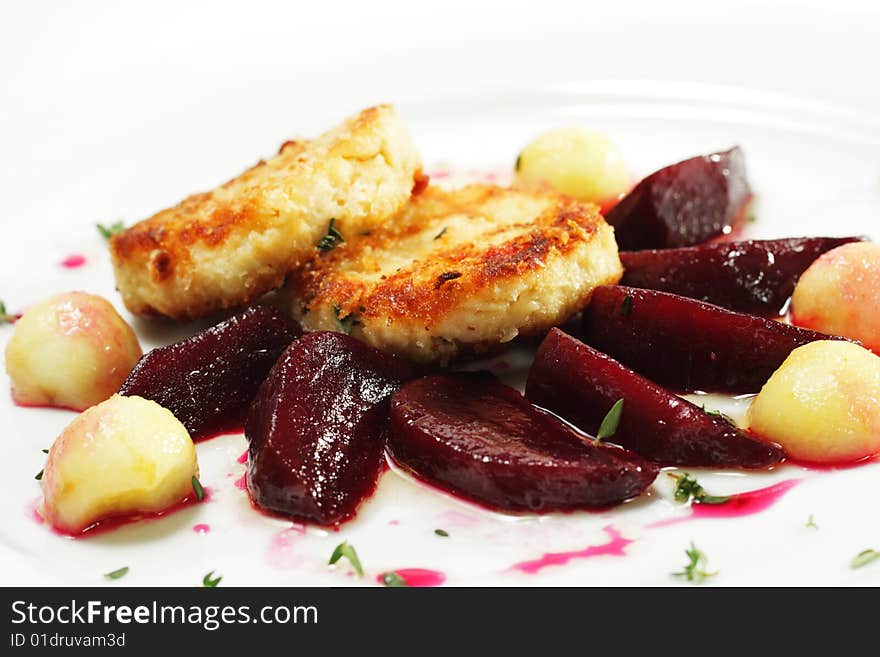 Chicken Confit with Pickled Beet