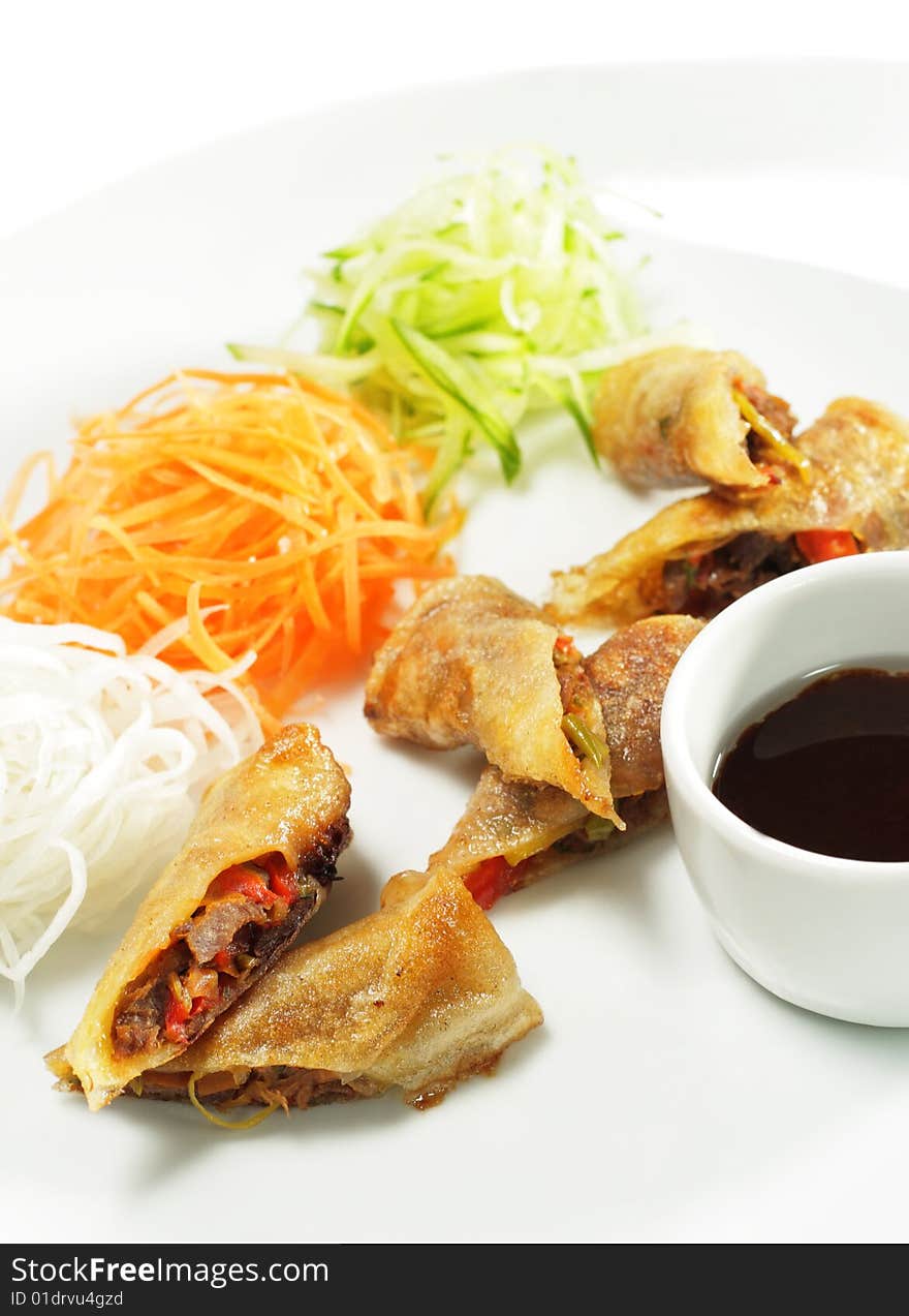 Beef Rolls with Vegetable Julienne