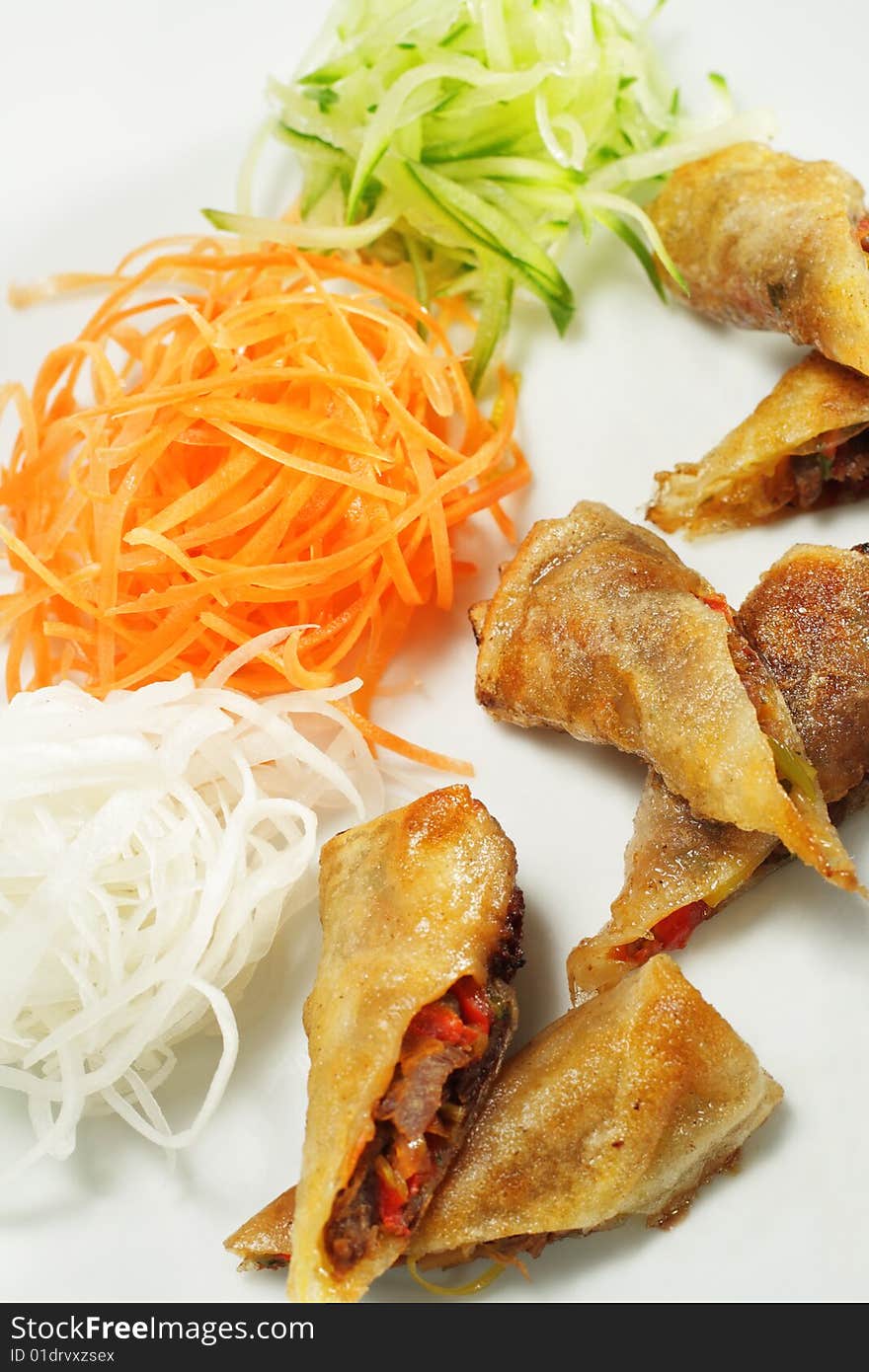 Beef Rolls With Vegetable Julienne