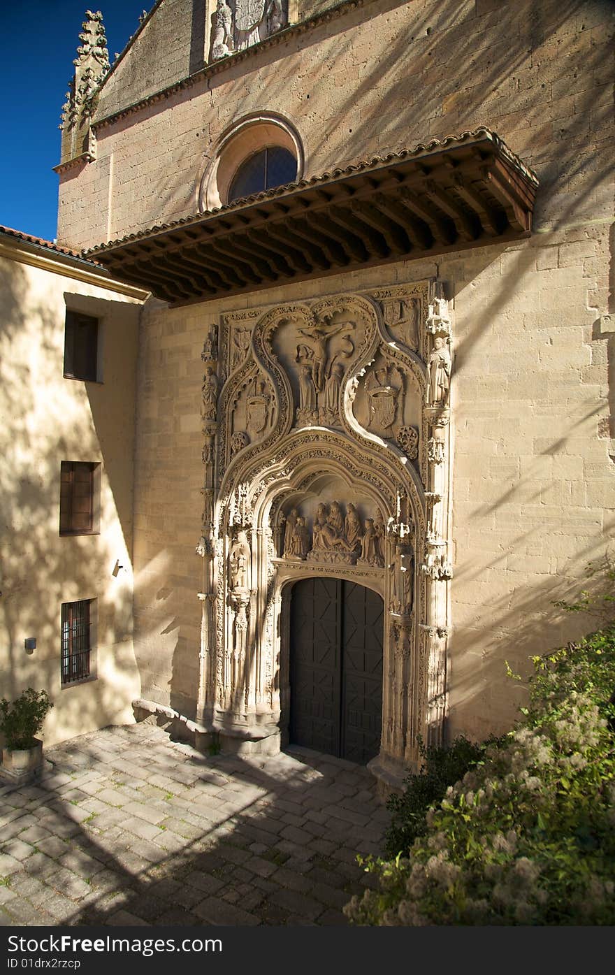 Monastery church front at segovia in spain. Monastery church front at segovia in spain