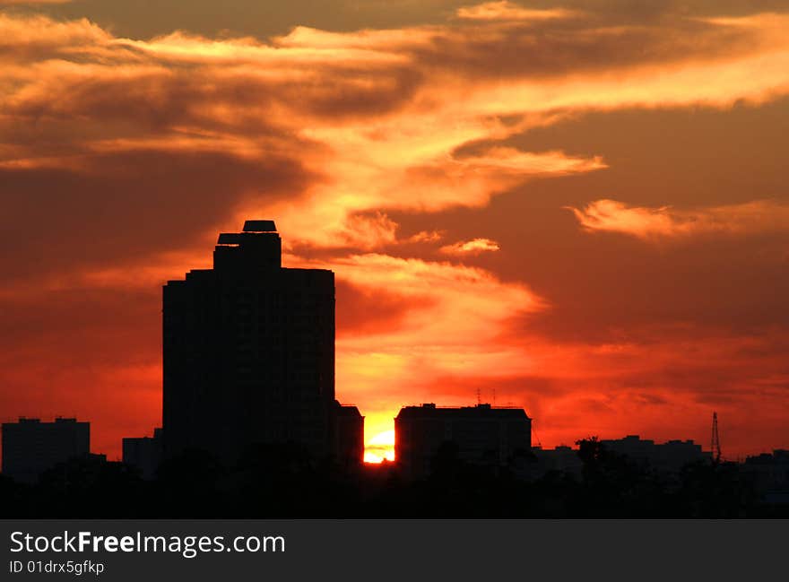 Red City Sunset