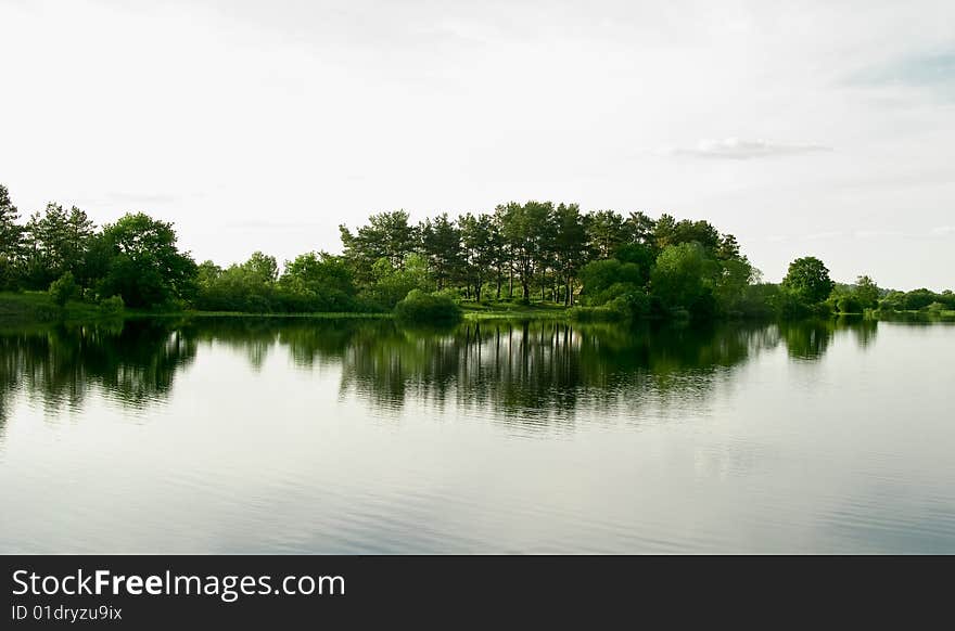 Spring landscape river