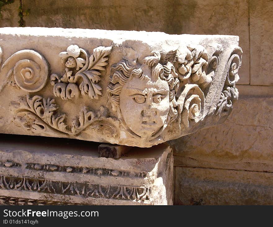 Bas-relief, amphitheatre in Turkey