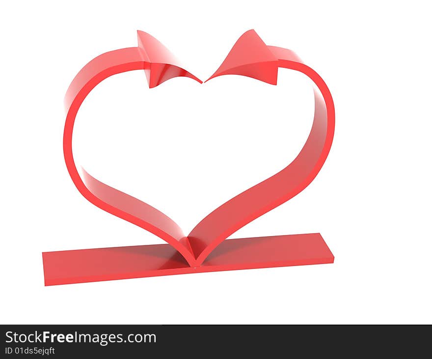 3d render of heart shape. Valentine`s day.