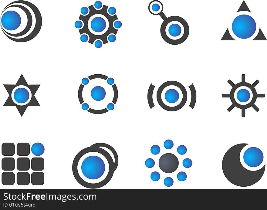 Set of 12 design elements and various graphics