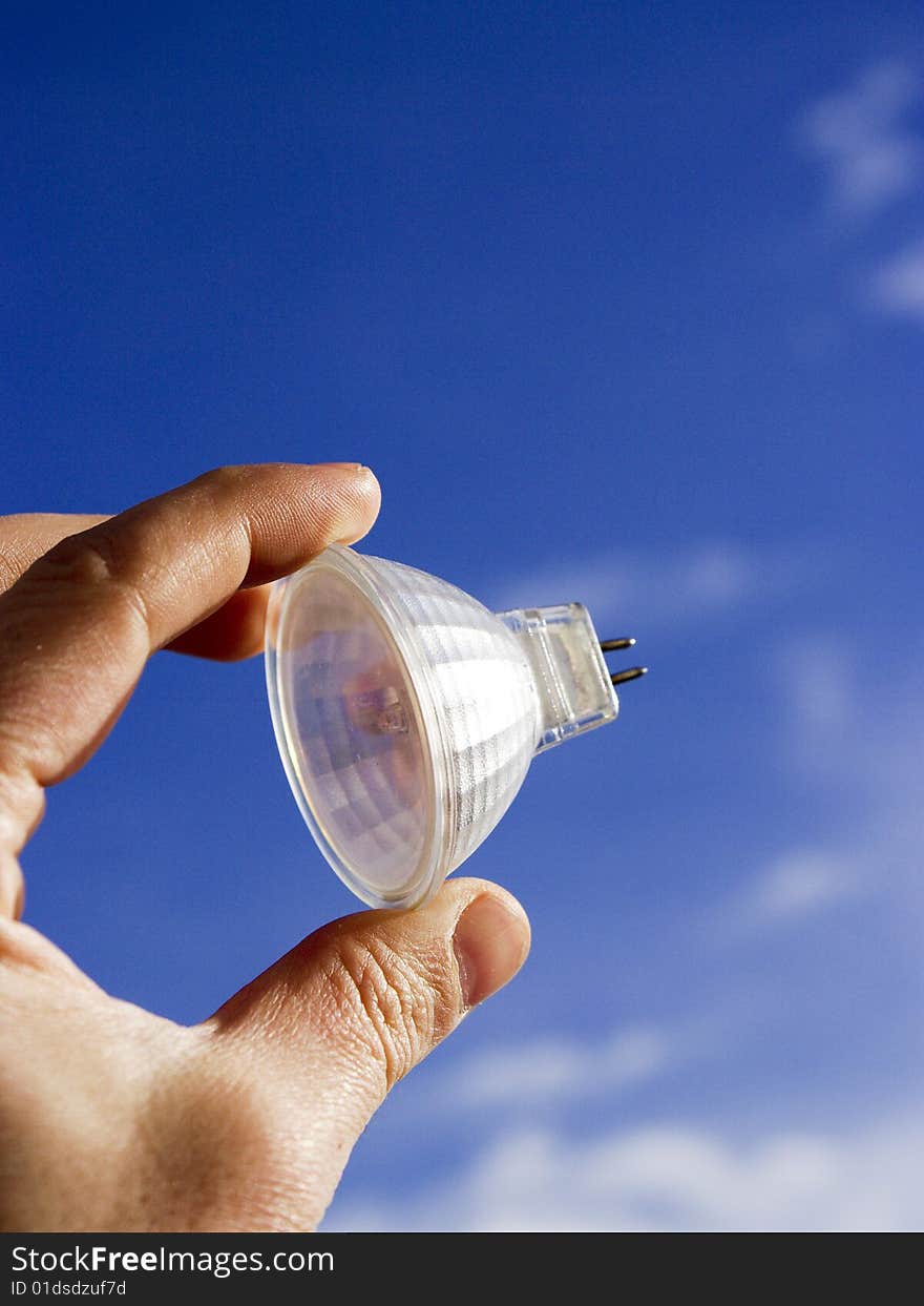 Objects with the background of a blue sky with clouds. Objects with the background of a blue sky with clouds