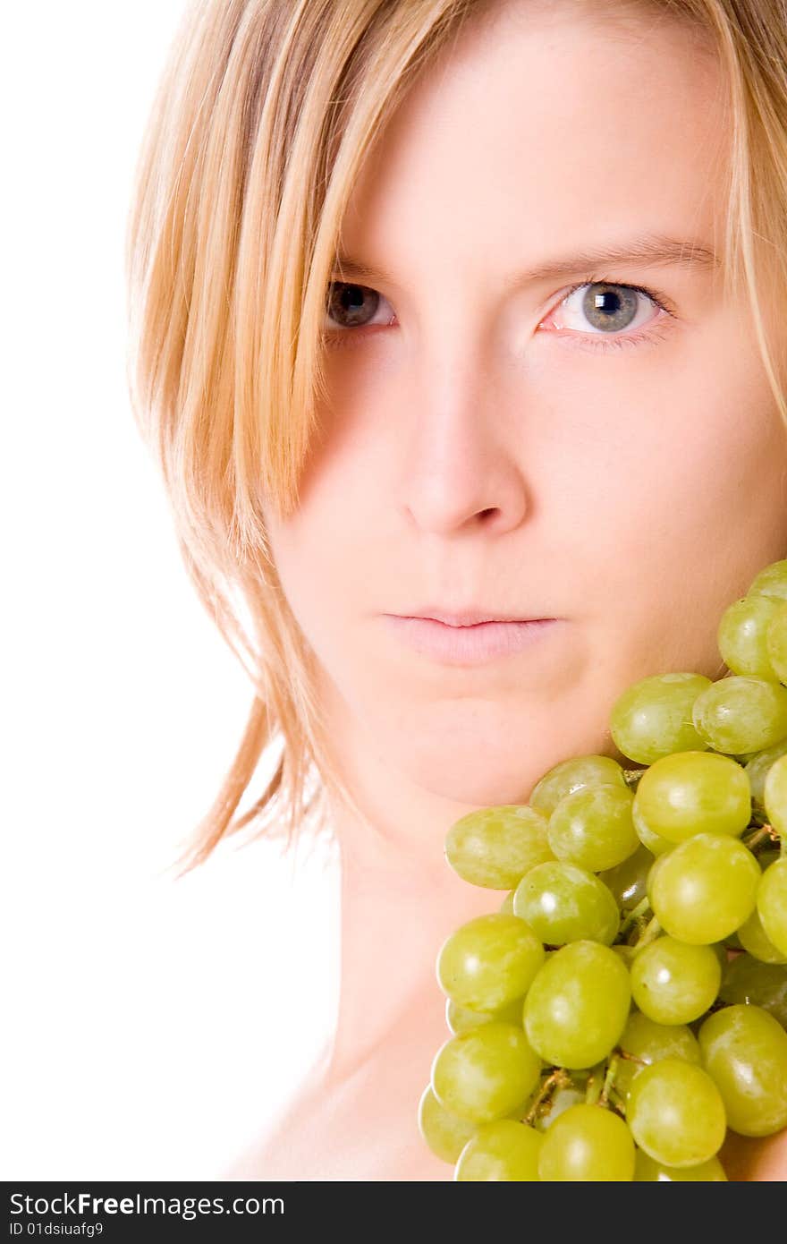 Grapes on a shoulder