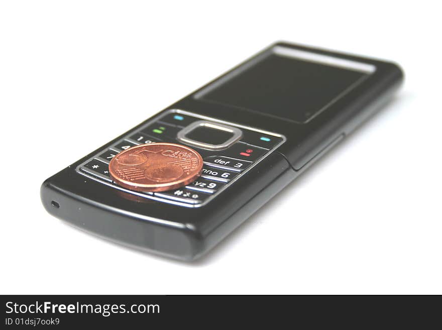 Mobile phone and coin