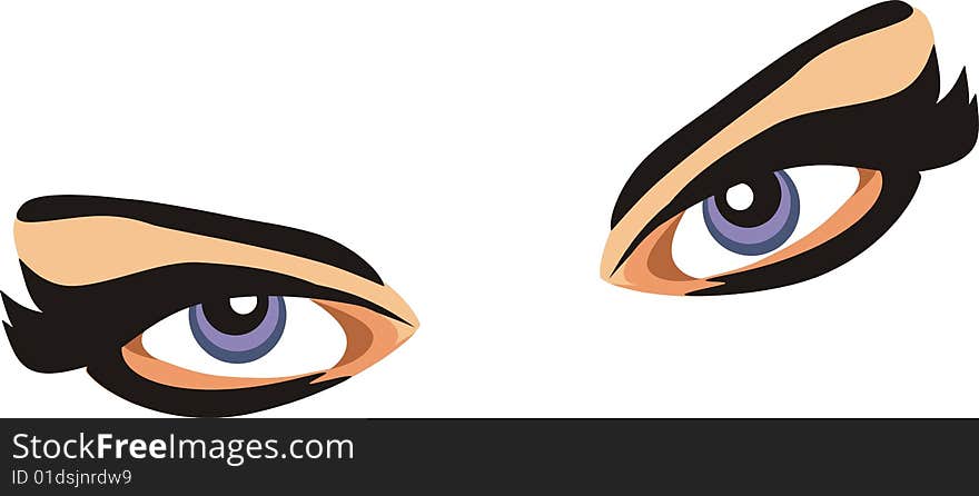 Eyes. Fragment of face. Vector illustration