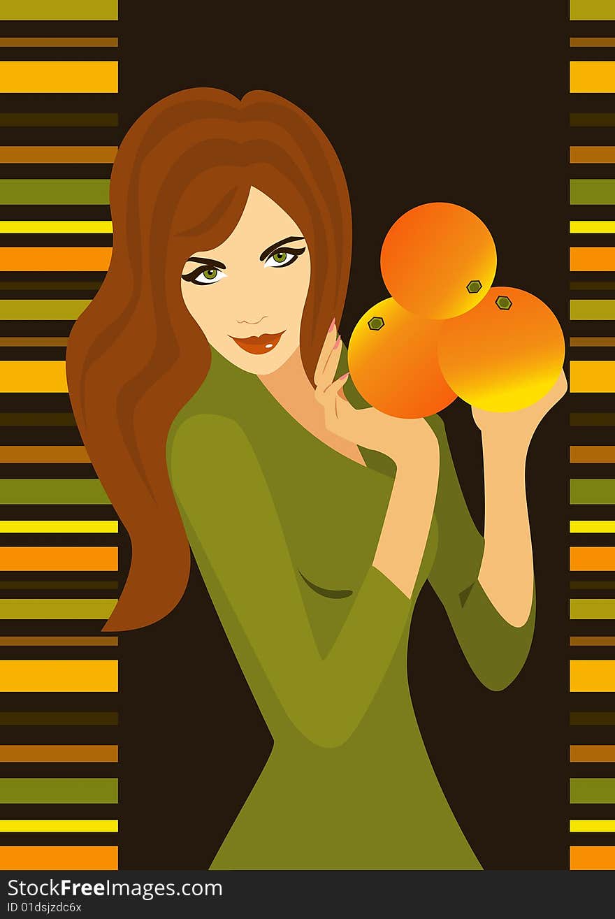 Slim Girl With Orange