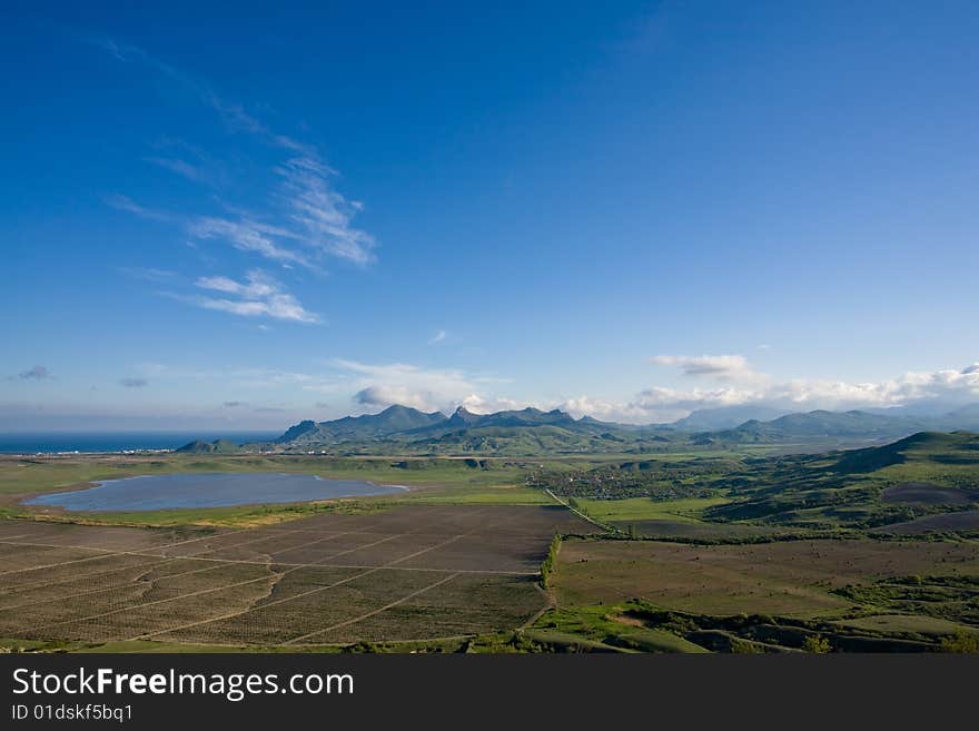 Beautiful landscape with the clouds