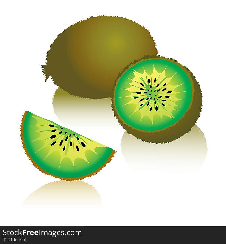 Illustration of fresh tropical kiwi