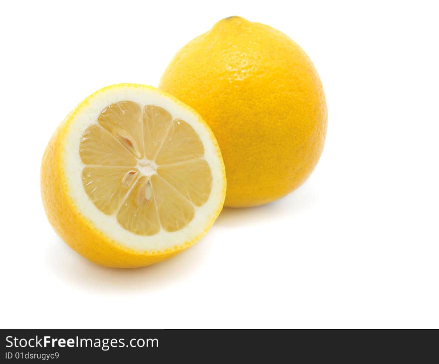 Green Lemon on white background