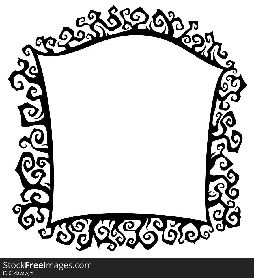 Decorative thorn frame, ornamental border, element for design, vector illustration