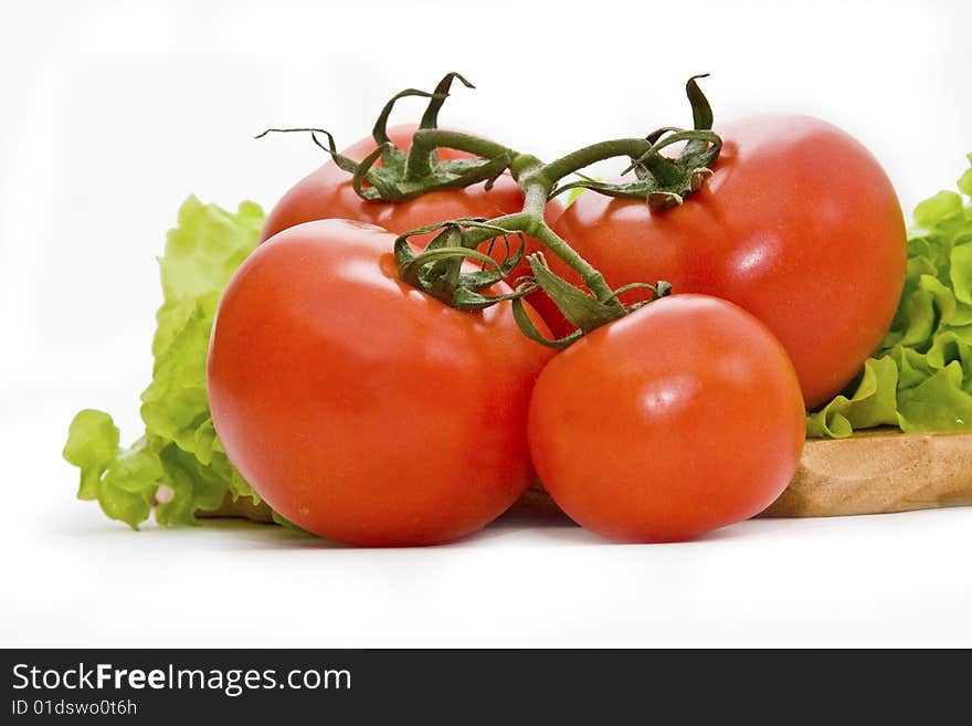 Fresh red tomatoes isolated