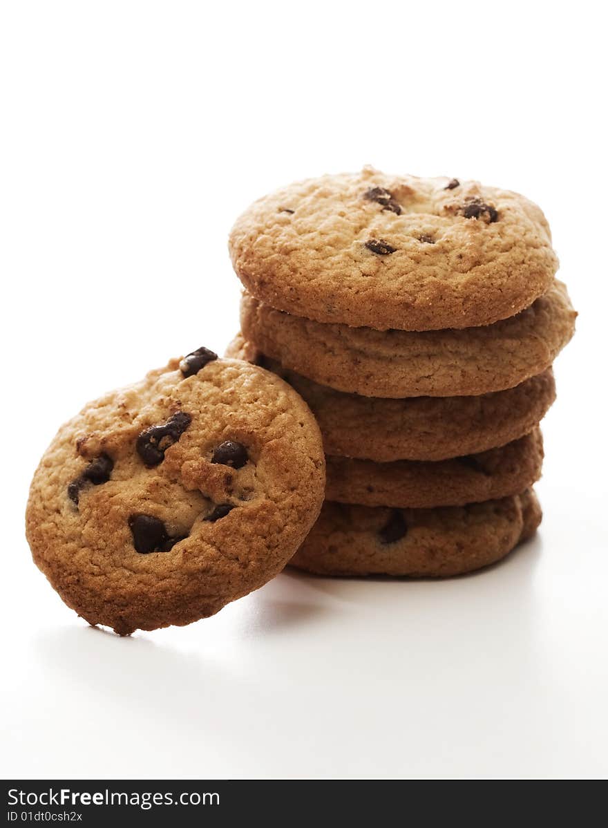 Bunch of cookies on a white background, Shallow depth of field. Bunch of cookies on a white background, Shallow depth of field.