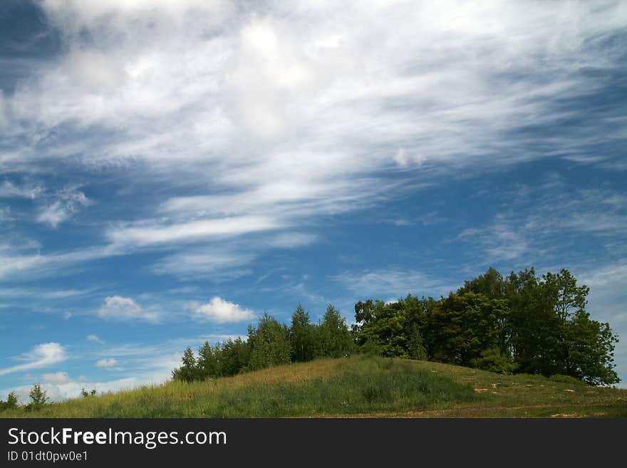 Landscape - forest and cloudly sky, beauty place,