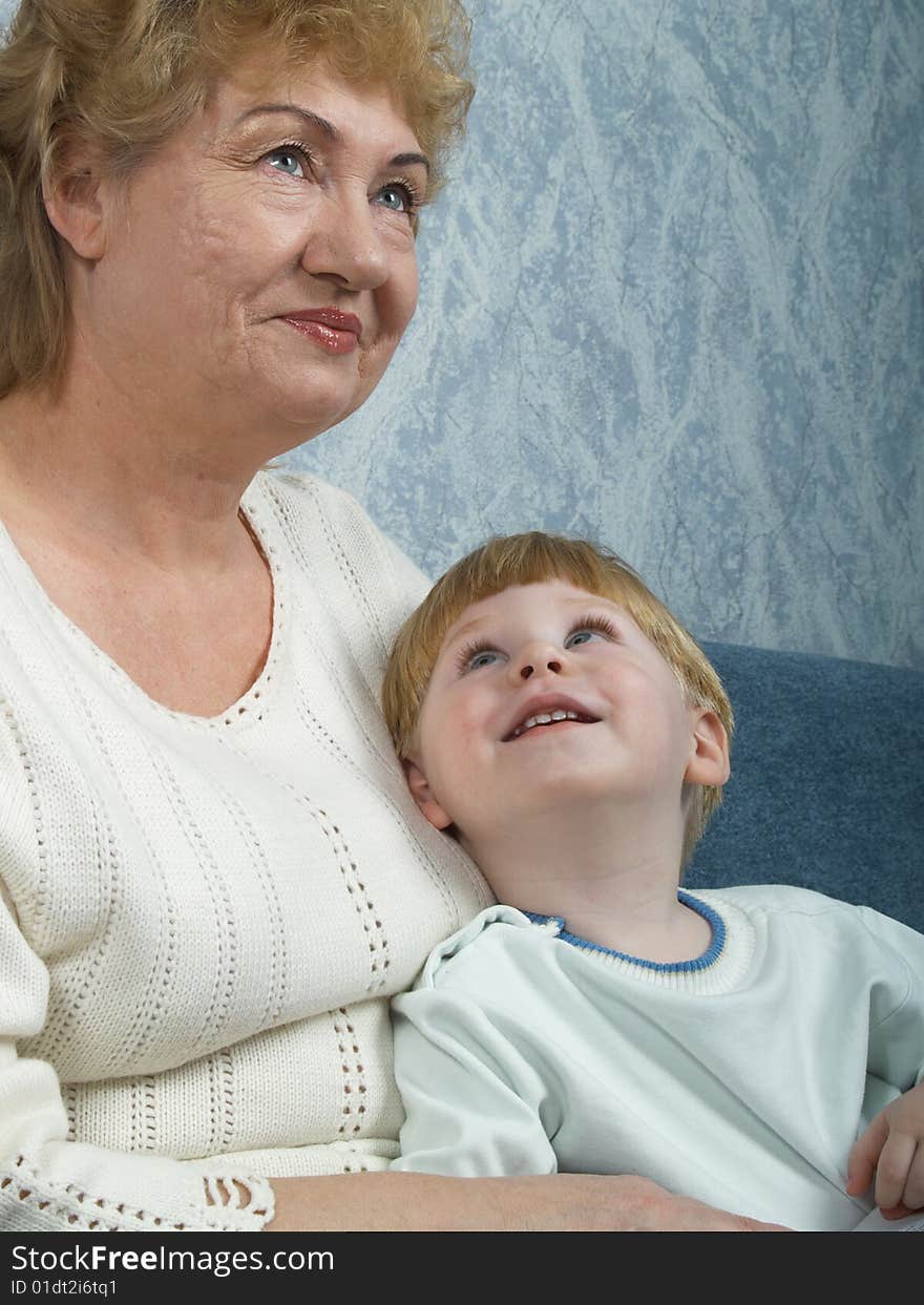 Portrait of the grandmother with the grandson