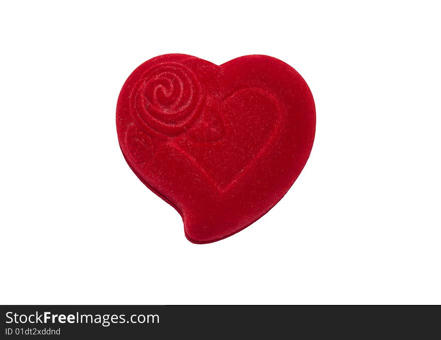 Beautiful red gift box on a white background.