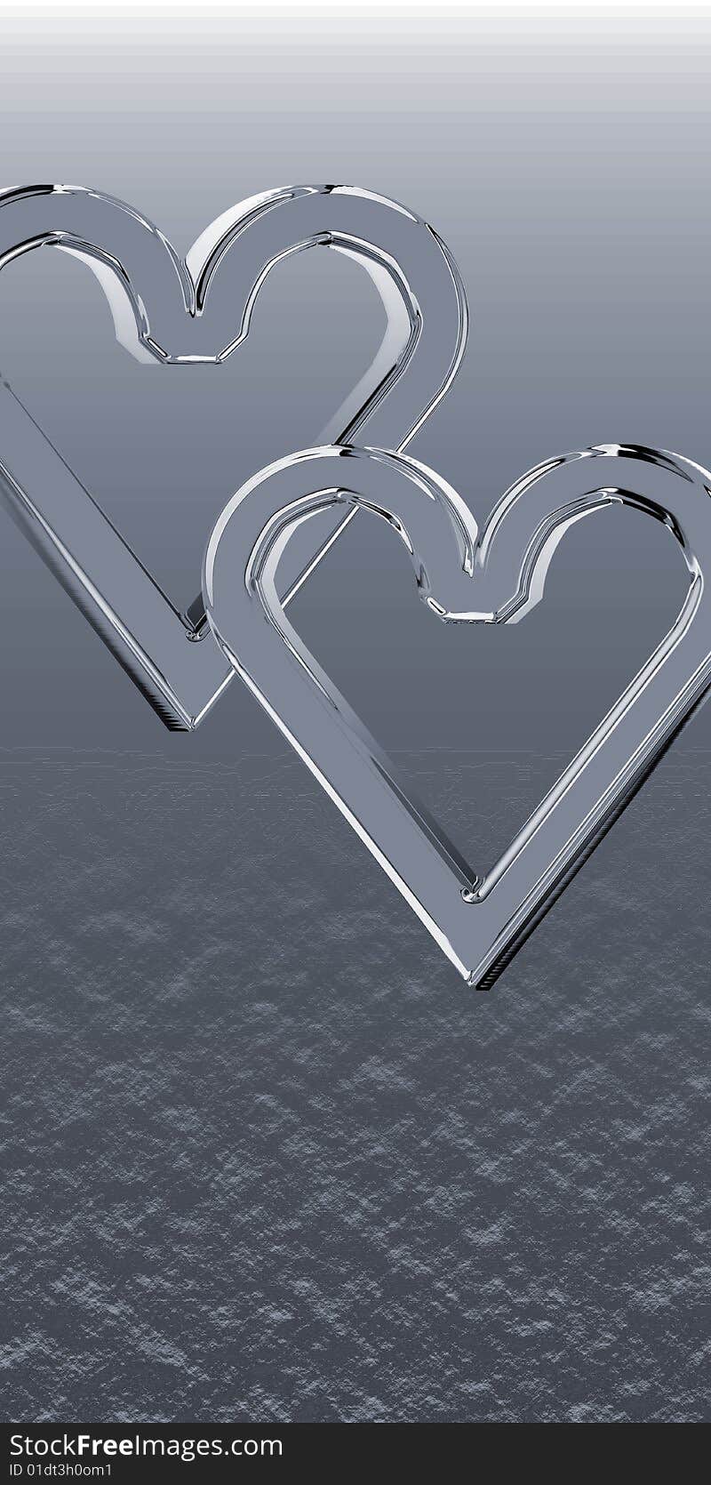 Background with two hearts wishing happy Valentines day