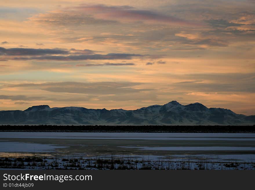 Utah Mountains at Sunset