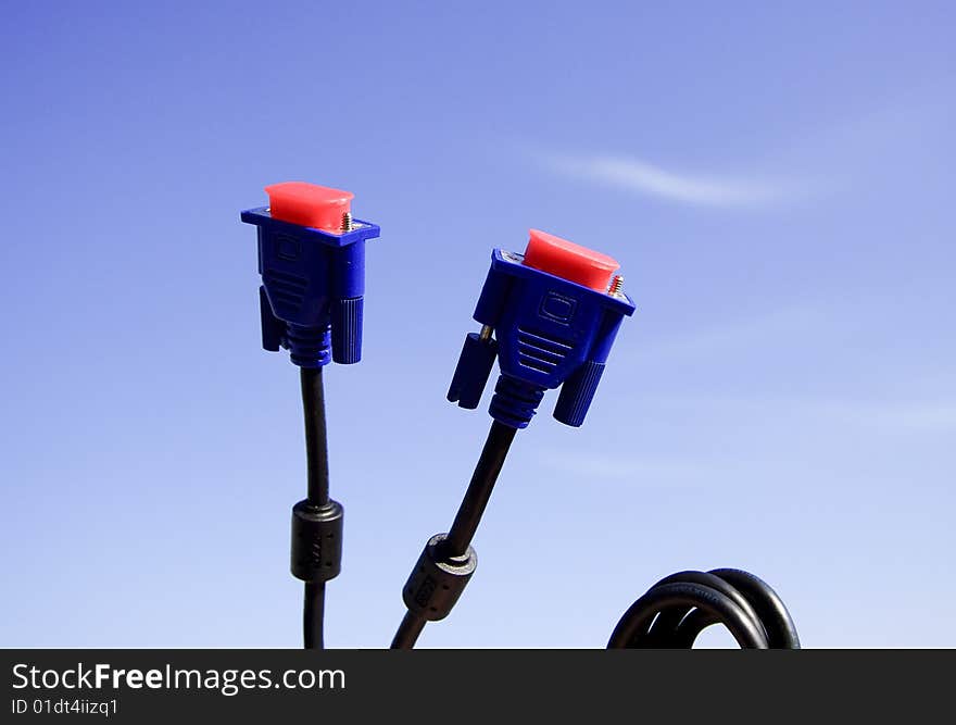 Objects with the background of a blue sky with clouds. Objects with the background of a blue sky with clouds