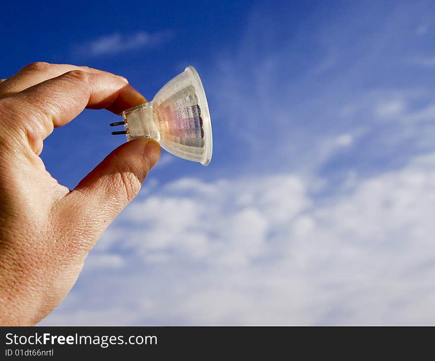 Objects with the background of a blue sky with clouds. Objects with the background of a blue sky with clouds