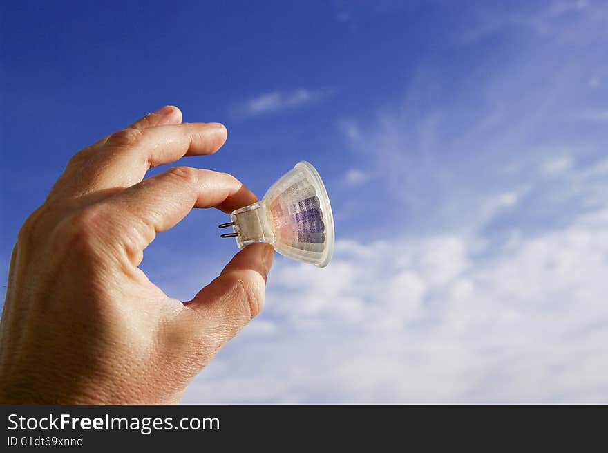 Objects with the background of a blue sky with clouds. Objects with the background of a blue sky with clouds