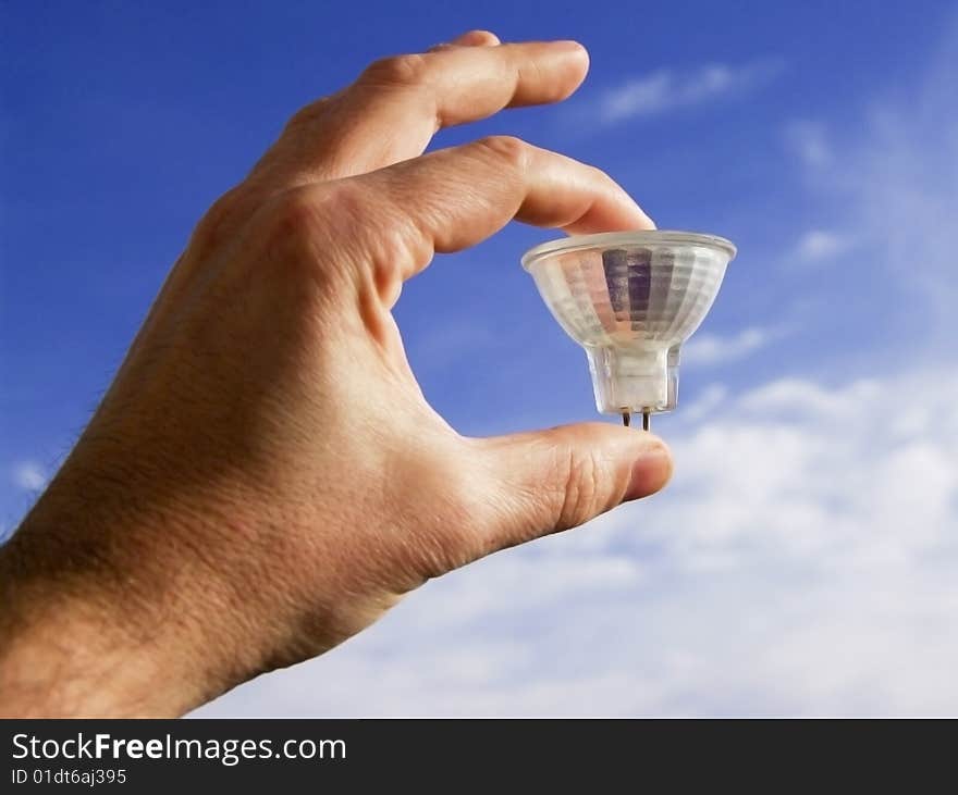 Objects with the background of a blue sky with clouds. Objects with the background of a blue sky with clouds