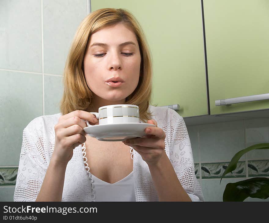 Girl drinking coffee