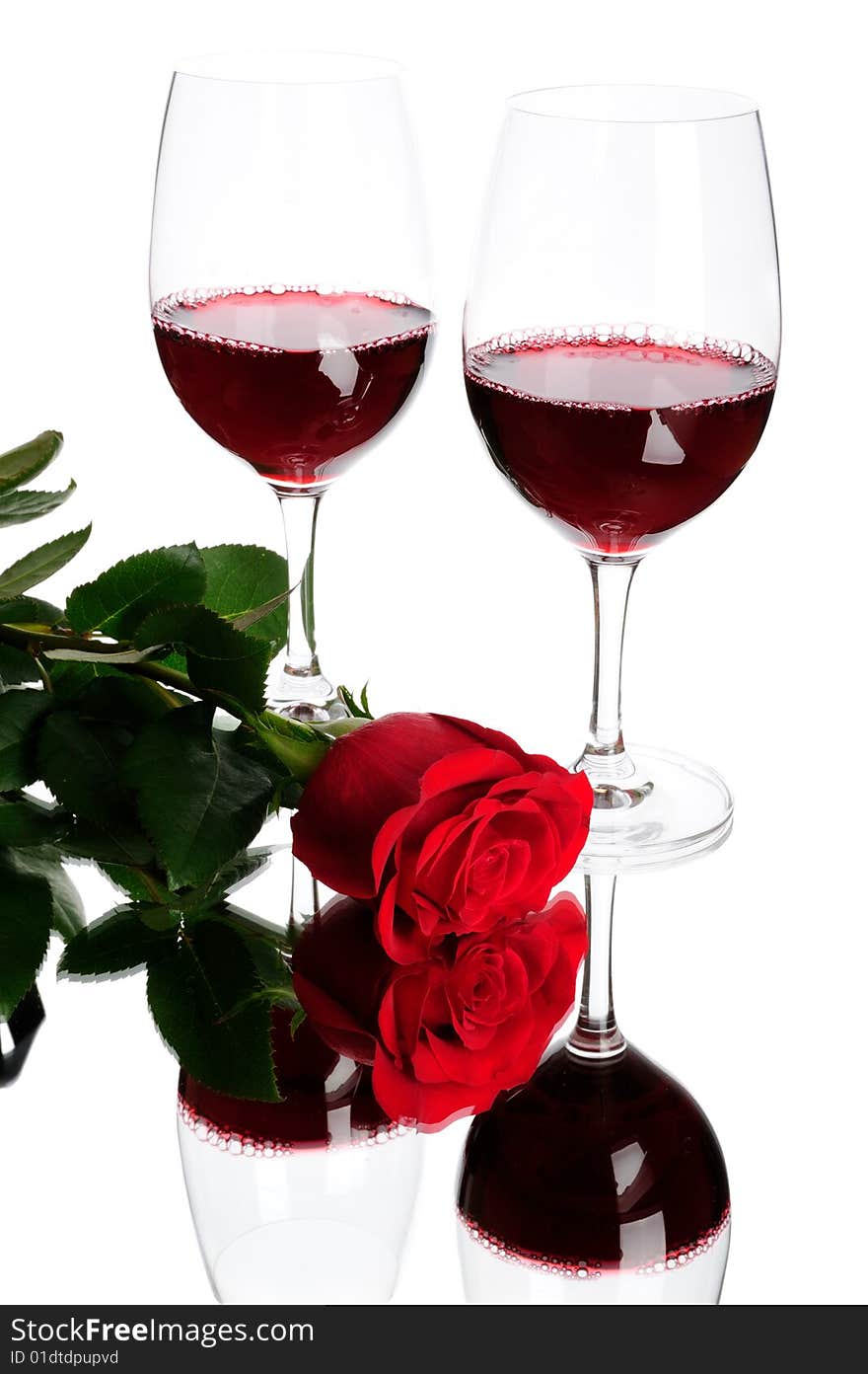 Red wine and rose