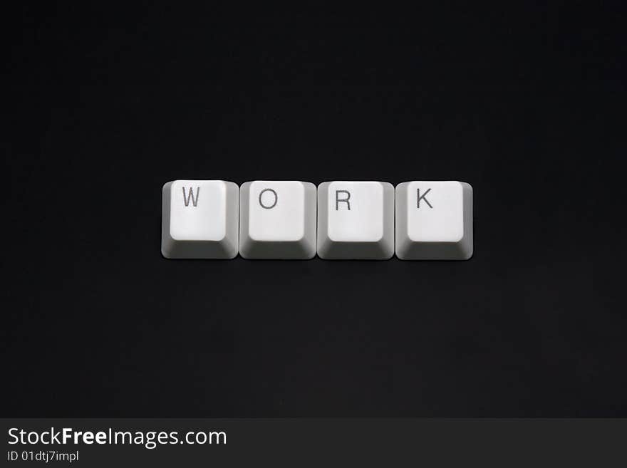 WORK keyboard keys isolated