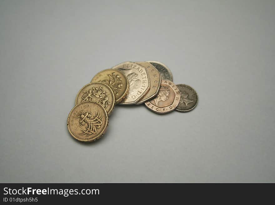 This is a pile of British coins.