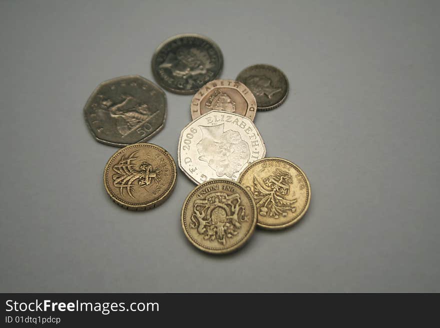 This is a pile of British coins.