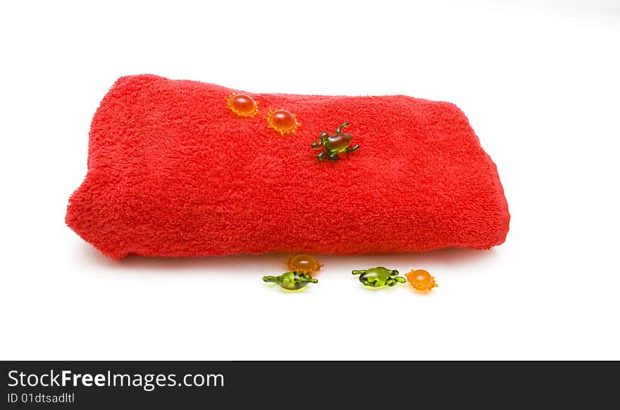 Bath products on a white background