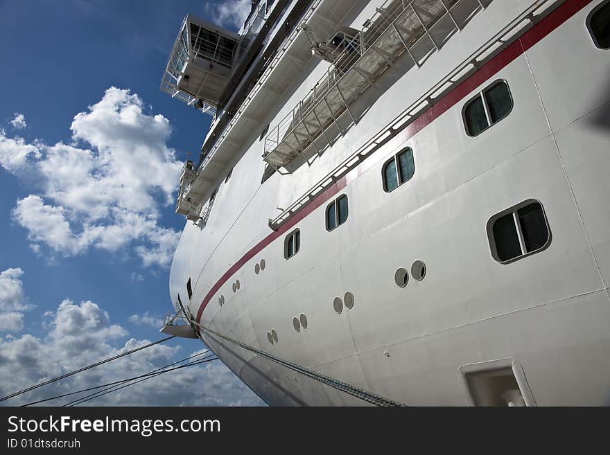 A cruise ship is docked in Cozumel, Mexico