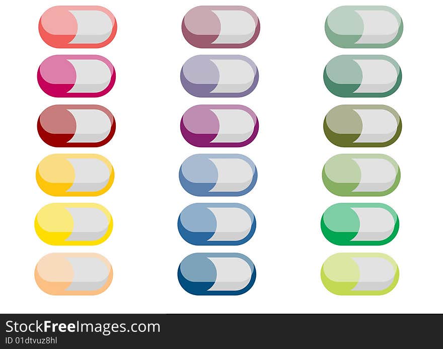 Icons for the web of pills shape. Icons for the web of pills shape