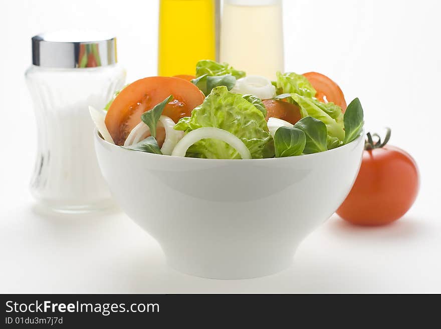 Fresh Natural Salad Bowl Tomato Lettuce Onion